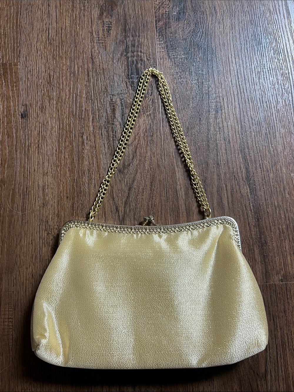 La Regale Gold Chain-Handle Evening Shoulder Bag
